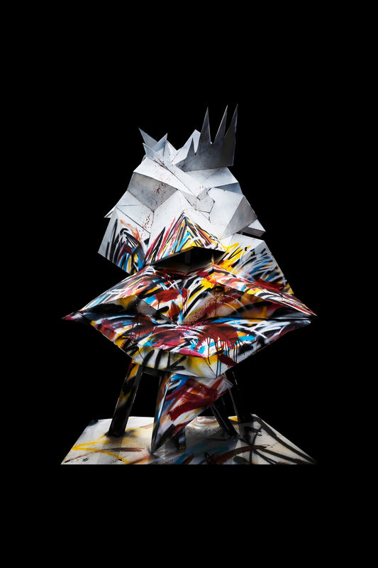 COUNTERFACE WHITE VERSION II outdoor metal sculpture by Hady Beydoun Art