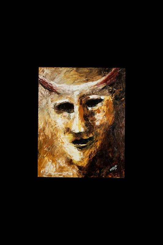 BLONDE DEMON dark figurative painting by Hady Beydoun Art