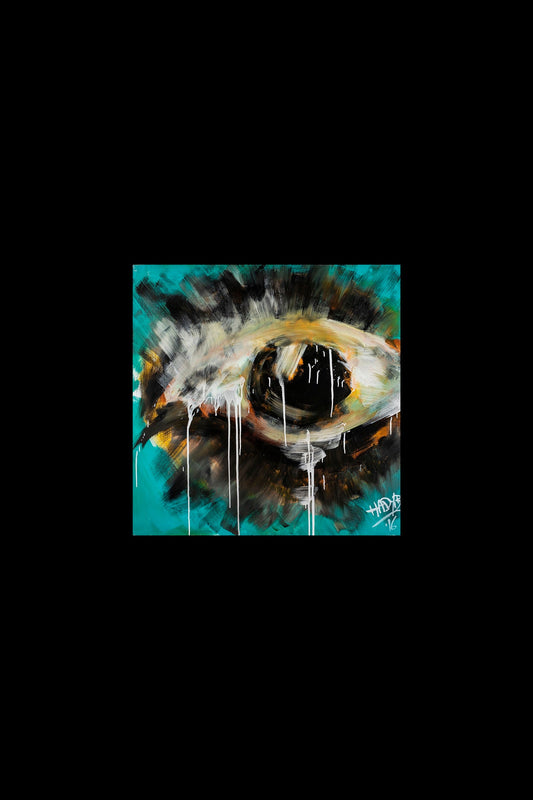 NUCLEAR EYE, 120 x 120 cm acrylic on canvas by Hady Beydoun