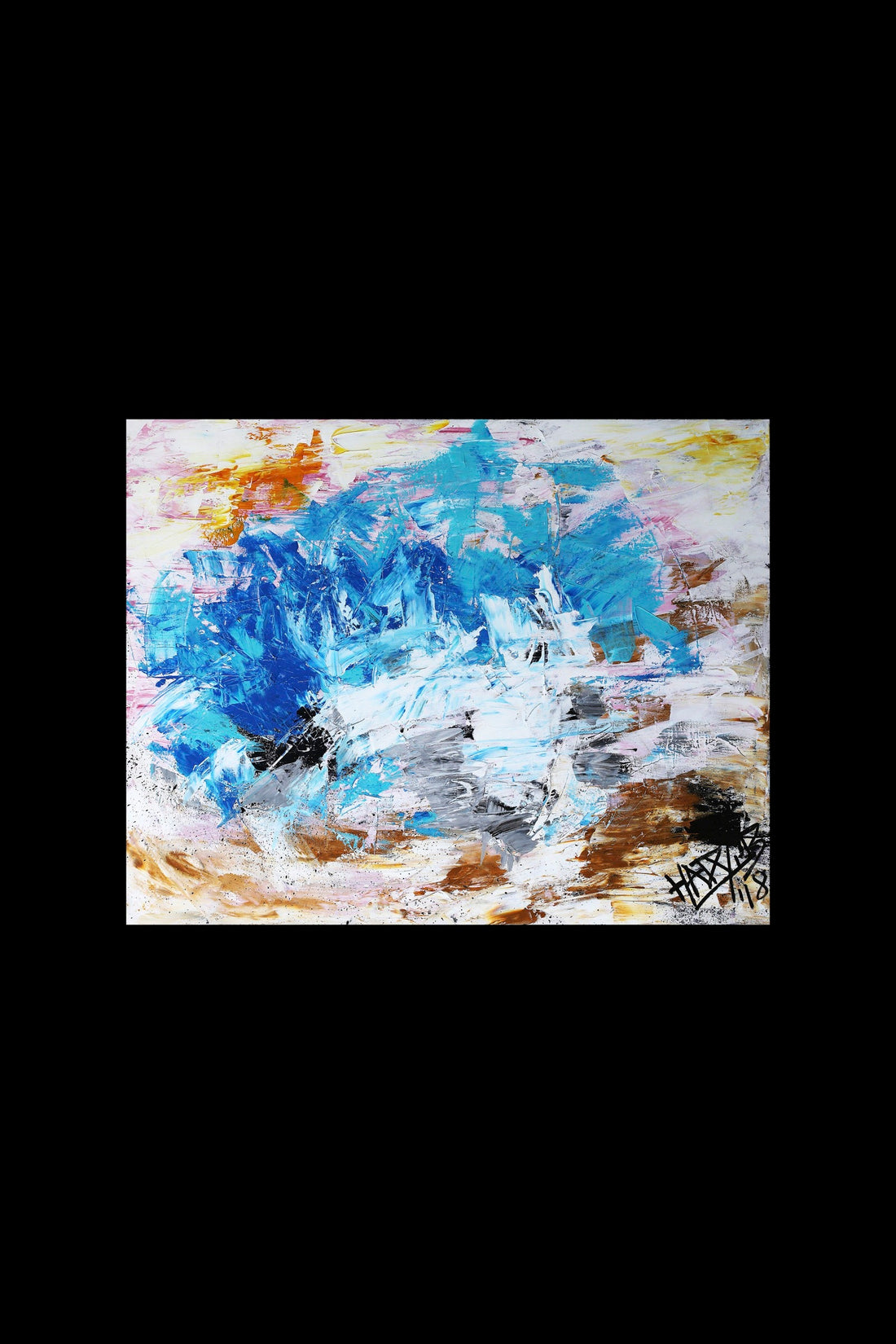 THE BLUE LAKE, an original blue contemporary painting by Hady Beydoun Art