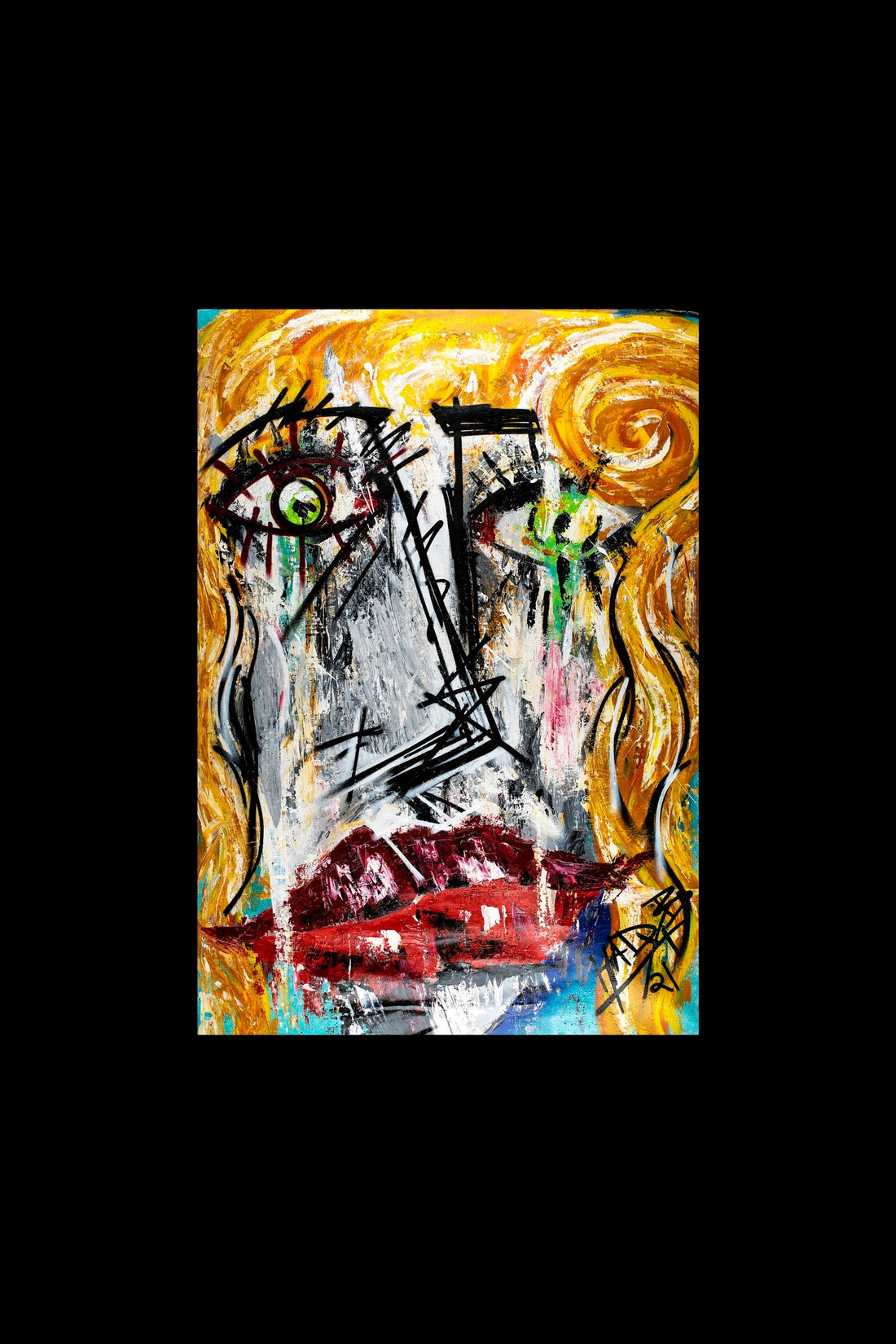 TWIN FLAMES acrylic on canvas painting by Hady Beydoun