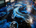 Underwater floor painting using Epoxy and Urethanes over Ceramic tiles.