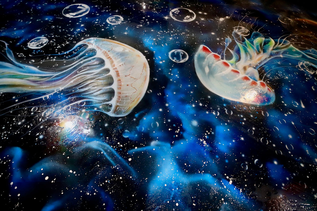 FLOOR PAINTING OCEAN JELLYFISH