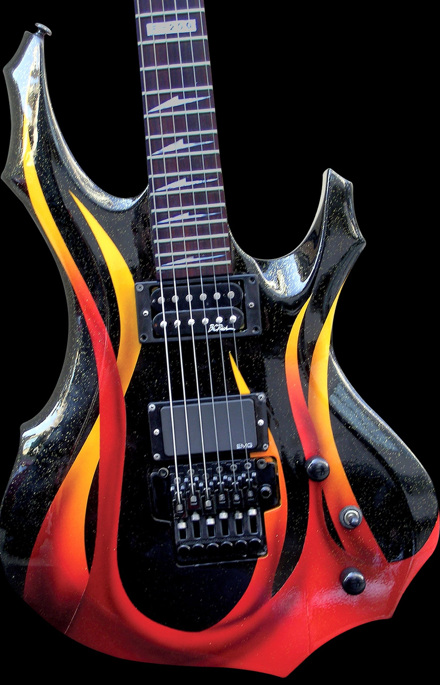 GUITAR BLACK FLAMES