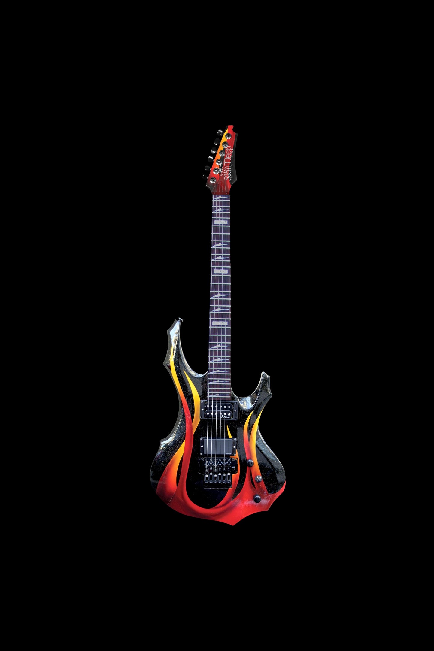 GUITAR BLACK FLAMES