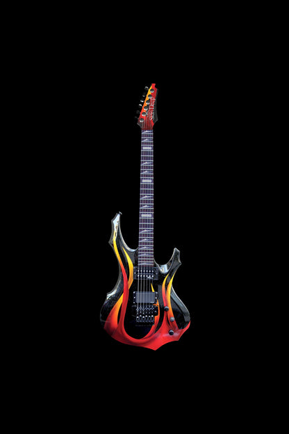GUITAR BLACK FLAMES