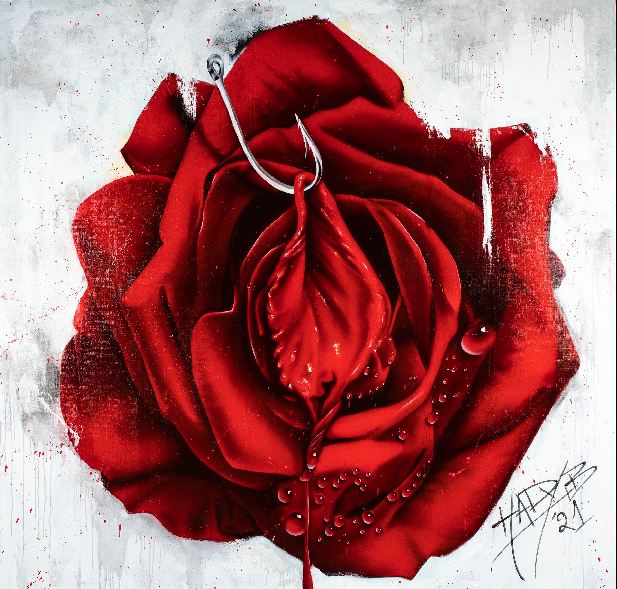 HOOKED contemporary portrait wall art by Hady Beydoun Art