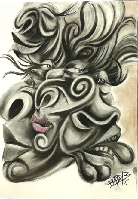 MANY MINDS PASTEL SKETCH Large Large